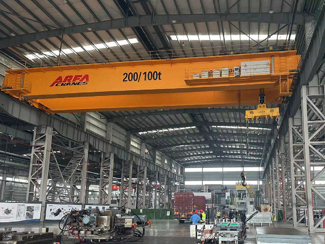 直击现场！阿尔法起重机200吨欧式双梁桥式起重机投入使用！